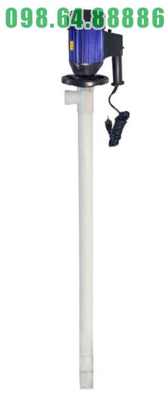 Bơm thùng phuy hút axit mạnh, kiềm mạnh, ống PTFE chống ăn mòn model JDT-600W